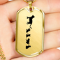 Mama Cat With 4 Kittens - 18k Gold Finished Luxury Dog Tag Necklace