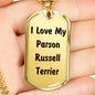 Love My Parson Russell Terrier v4 - 18k Gold Finished Luxury Dog Tag Necklace