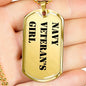Navy Veteran's Girl - 18k Gold Finished Luxury Dog Tag Necklace