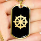 Dharma Wheel v2 - 18k Gold Finished Luxury Dog Tag Necklace