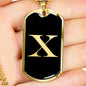 Initial X v2a - 18k Gold Finished Luxury Dog Tag Necklace