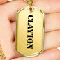 Clayton - 18k Gold Finished Luxury Dog Tag Necklace