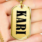 Kari v01 - 18k Gold Finished Luxury Dog Tag Necklace