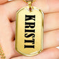 Kristi v01 - 18k Gold Finished Luxury Dog Tag Necklace