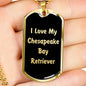 Love My Chesapeake Bay Retriever v5 - 18k Gold Finished Luxury Dog Tag Necklace