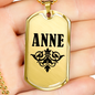 Anne v01a - 18k Gold Finished Luxury Dog Tag Necklace