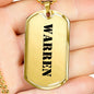 Warren - 18k Gold Finished Luxury Dog Tag Necklace