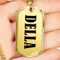 Della v01 - 18k Gold Finished Luxury Dog Tag Necklace