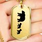 Mama Bear With 2 Cubs - 18k Gold Finished Luxury Dog Tag Necklace