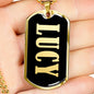 Lucy v02 - 18k Gold Finished Luxury Dog Tag Necklace