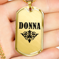 Donna v01a - 18k Gold Finished Luxury Dog Tag Necklace
