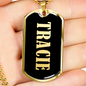 Tracie v02 - 18k Gold Finished Luxury Dog Tag Necklace