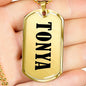 Tonya v01 - 18k Gold Finished Luxury Dog Tag Necklace