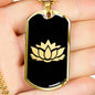 Lotus Flower v2 - 18k Gold Finished Luxury Dog Tag Necklace