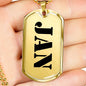 Jan - 18k Gold Finished Luxury Dog Tag Necklace
