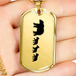 Mama Bear With 3 Cubs - 18k Gold Finished Luxury Dog Tag Necklace