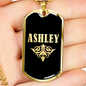 Ashley v02a - 18k Gold Finished Luxury Dog Tag Necklace