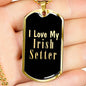 Love My Irish Setter v2 - 18k Gold Finished Luxury Dog Tag Necklace
