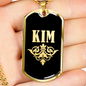 Kim v02a - 18k Gold Finished Luxury Dog Tag Necklace