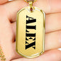 Alex - 18k Gold Finished Luxury Dog Tag Necklace