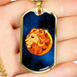 Zodiac Sign Leo - 18k Gold Finished Luxury Dog Tag Necklace