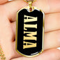 Alma v02 - 18k Gold Finished Luxury Dog Tag Necklace