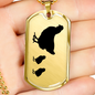 Mama Chicken With 2 Chicks - 18k Gold Finished Luxury Dog Tag Necklace