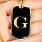 Initial G v2a - 18k Gold Finished Luxury Dog Tag Necklace