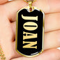 Joan v02 - 18k Gold Finished Luxury Dog Tag Necklace