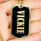 Vickie v02 - 18k Gold Finished Luxury Dog Tag Necklace