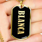 Blanca v02 - 18k Gold Finished Luxury Dog Tag Necklace