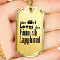 Finnish Lapphund - 18k Gold Finished Luxury Dog Tag Necklace