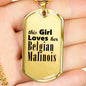 Belgian Malinois - 18k Gold Finished Luxury Dog Tag Necklace
