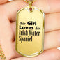 Irish Water Spaniel - 18k Gold Finished Luxury Dog Tag Necklace