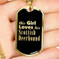 Scottish Deerhound v2 - 18k Gold Finished Luxury Dog Tag Necklace