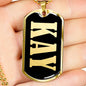 Kay v02 - 18k Gold Finished Luxury Dog Tag Necklace