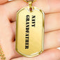 Navy Grandfather - 18k Gold Finished Luxury Dog Tag Necklace