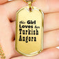 Turkish Angora - 18k Gold Finished Luxury Dog Tag Necklace