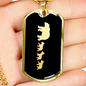 Mama Bear With 3 Cubs v2 - 18k Gold Finished Luxury Dog Tag Necklace