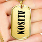 Alison v01 - 18k Gold Finished Luxury Dog Tag Necklace
