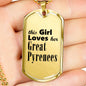 Great Pyrenees - 18k Gold Finished Luxury Dog Tag Necklace