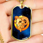 Zodiac Sign Aries - 18k Gold Finished Luxury Dog Tag Necklace