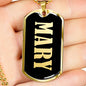 Mary v02 - 18k Gold Finished Luxury Dog Tag Necklace