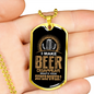 Beer Superpower - 18k Gold Finished Luxury Dog Tag Necklace