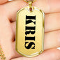Kris - 18k Gold Finished Luxury Dog Tag Necklace