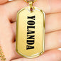 Yolanda v01 - 18k Gold Finished Luxury Dog Tag Necklace