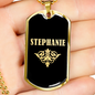 Stephanie v02a - 18k Gold Finished Luxury Dog Tag Necklace