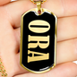 Ora v02 - 18k Gold Finished Luxury Dog Tag Necklace