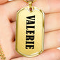 Valerie v01 - 18k Gold Finished Luxury Dog Tag Necklace
