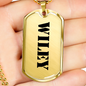 Wiley - 18k Gold Finished Luxury Dog Tag Necklace